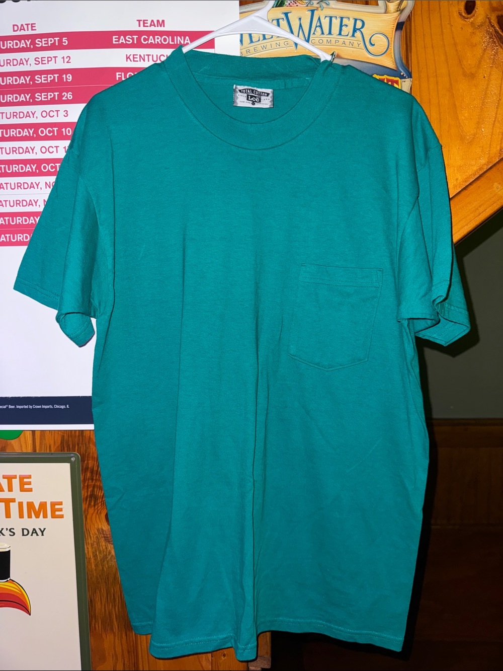 Lee L Vintage Cotton Pocket T-Shirt - Teal